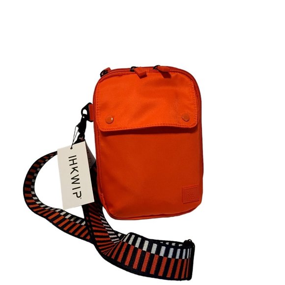 IHKWIP Handbags - IHKWIP Crossbody Solid Orange w/2 Straps- Blue White & Orange, Solid Orange NWT